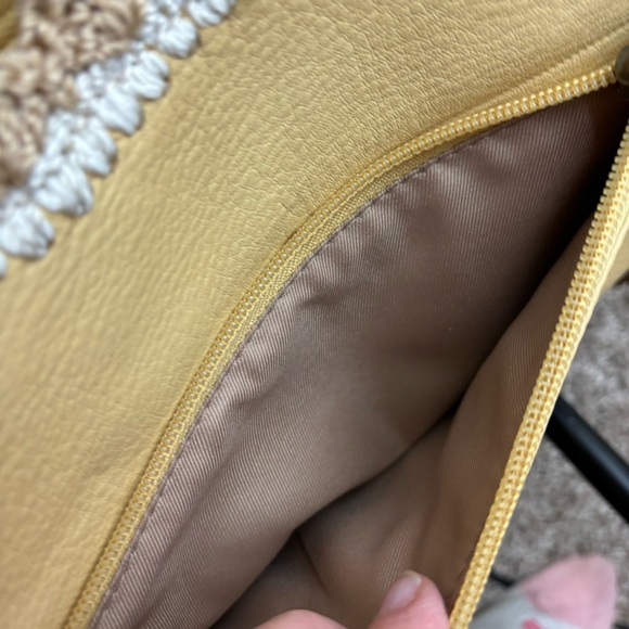 The SAK “Sierra” shoulder bag-Buttercup Espadrille leather w/crochet trim - Picture 8 of 16